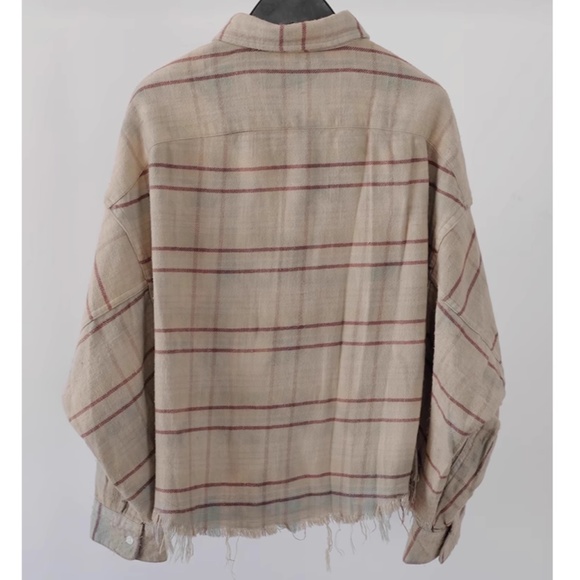 R13 Beige Plaid Button Down Shirt - Picture 7 of 11